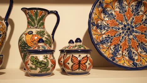 collection of hand-painted ceramic pottery