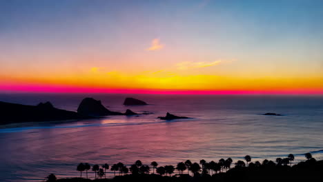 vibrant sunset over coastal paradise