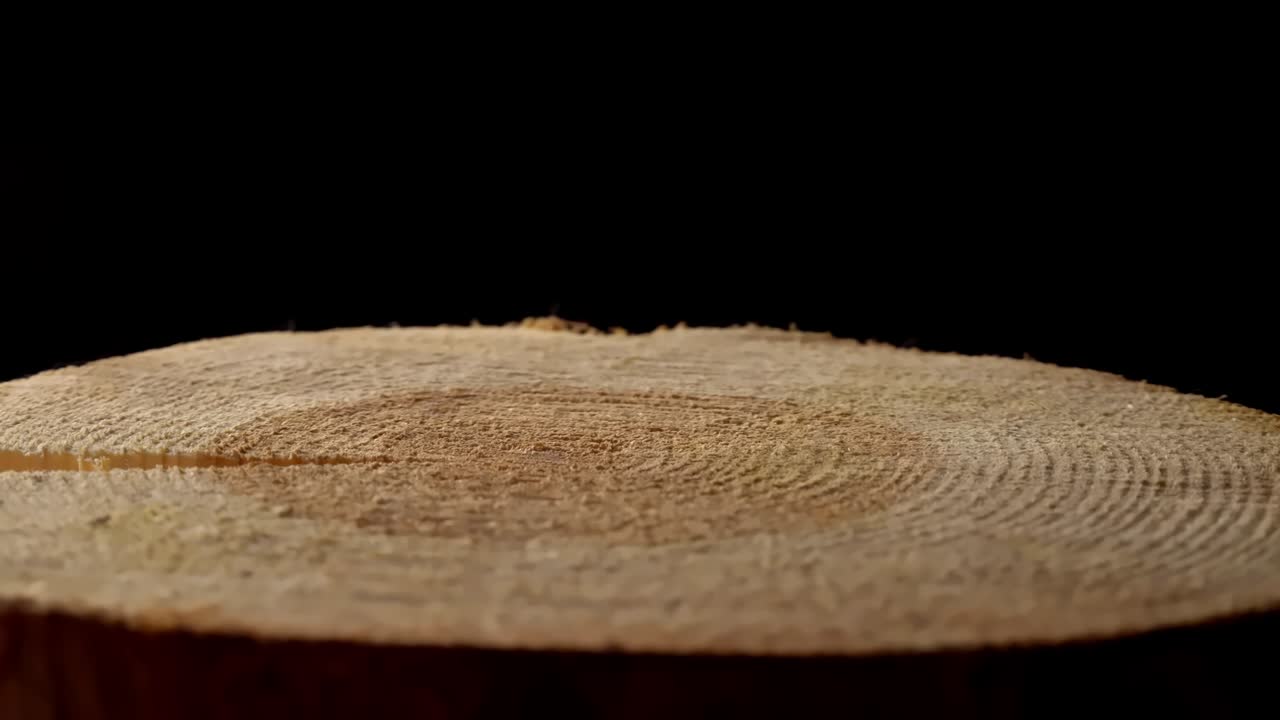 поперечное сечение старой сосны вращается.