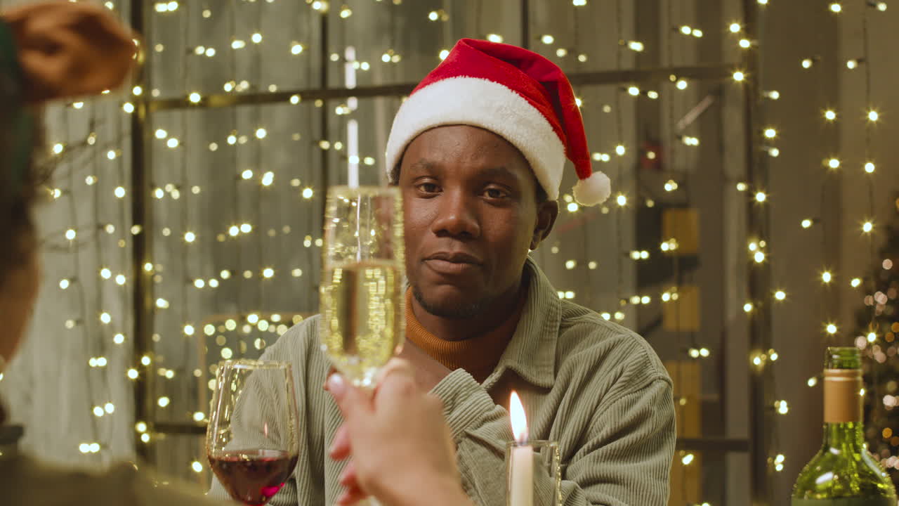 Friends celebrating Christmas