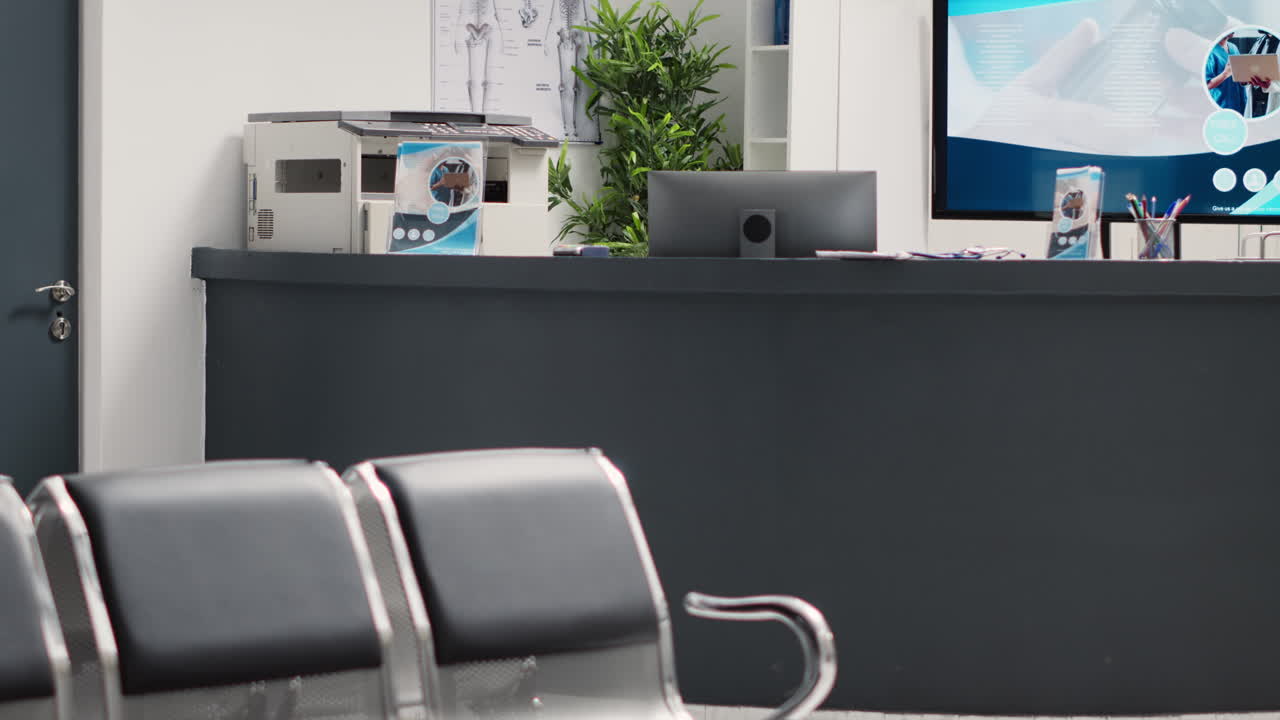 Empty reception counter in medical space