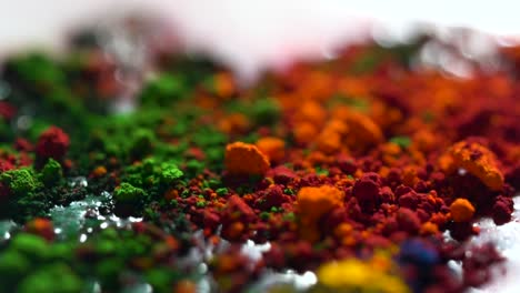 colorful pigment mixture close-up