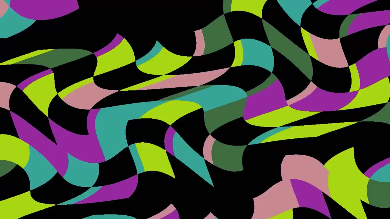 Abstract Wavy Checkerboard Pattern Animation in Vibrant Colors