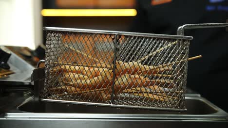 fried shrimp being cooked