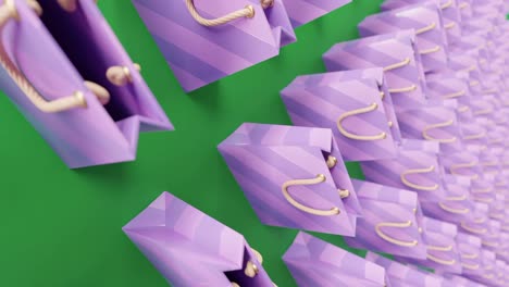 concepto del mercado global de regalos, animación dinámica en 3d disparo vertical