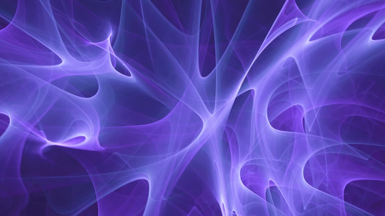Intricate woven folds of purple plasma waves, seamless loop of swirling energy flow plasma flames background