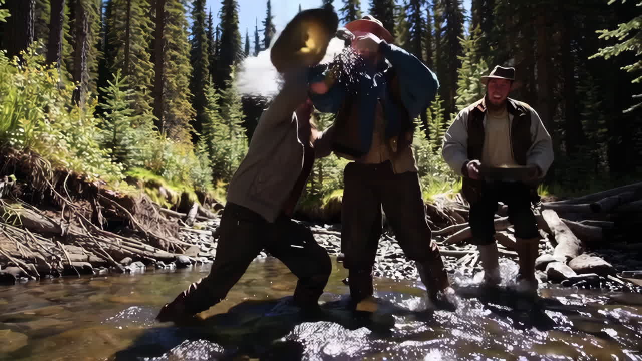 Gold Panning in a Mountain Stream