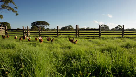 chickens in a pasture