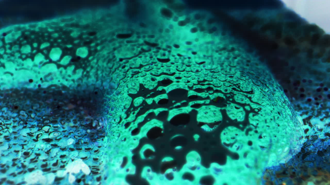 Abstract Teal and Green Liquid Texture