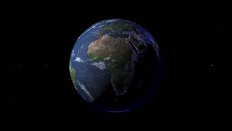 fondo negro con una maqueta de planeta giratorio en video 4k.
