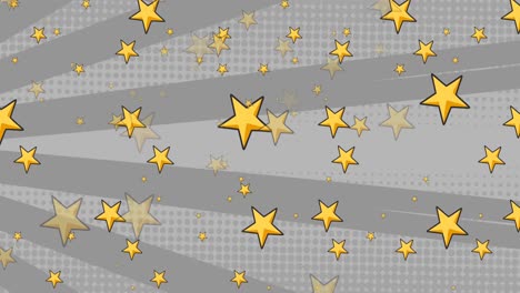 animation of stars over grey striped rotating background