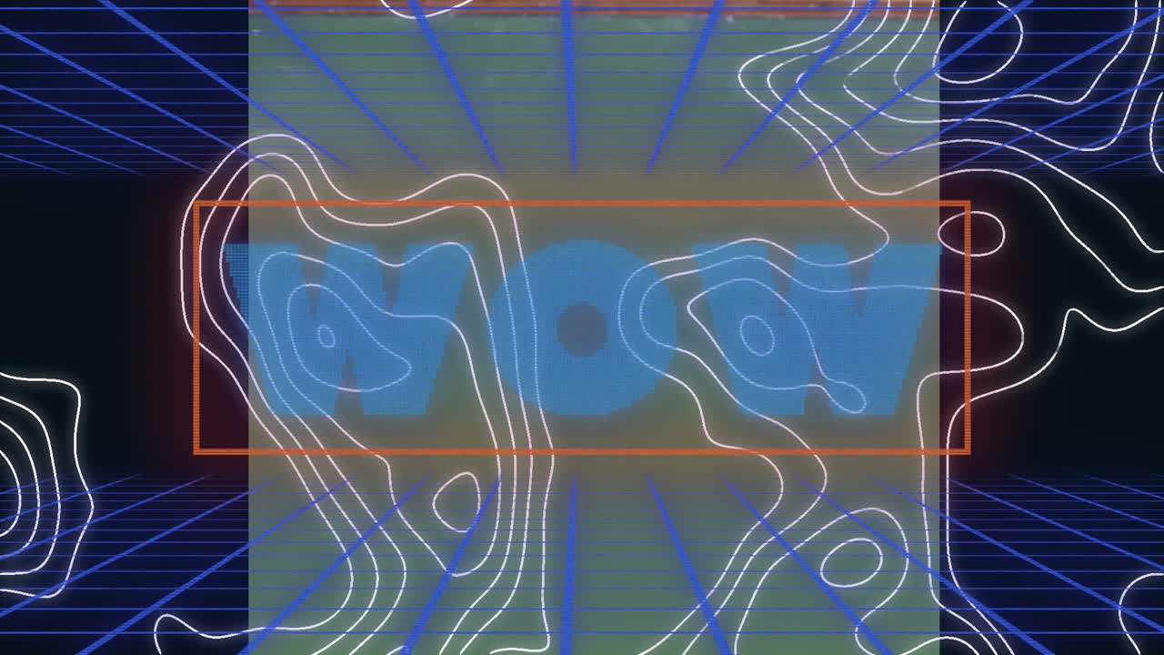 animación del texto wow sobre las formas