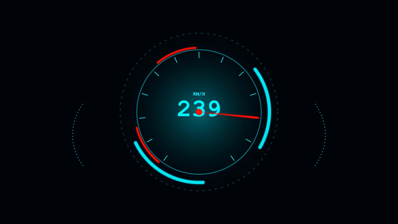 Digital Speedometer Gauge Displaying Fluctuating Vehicle Speed