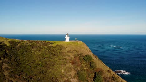 Luftaufstieg-Zum-Leuchtturm-Von-Cape-Reinga