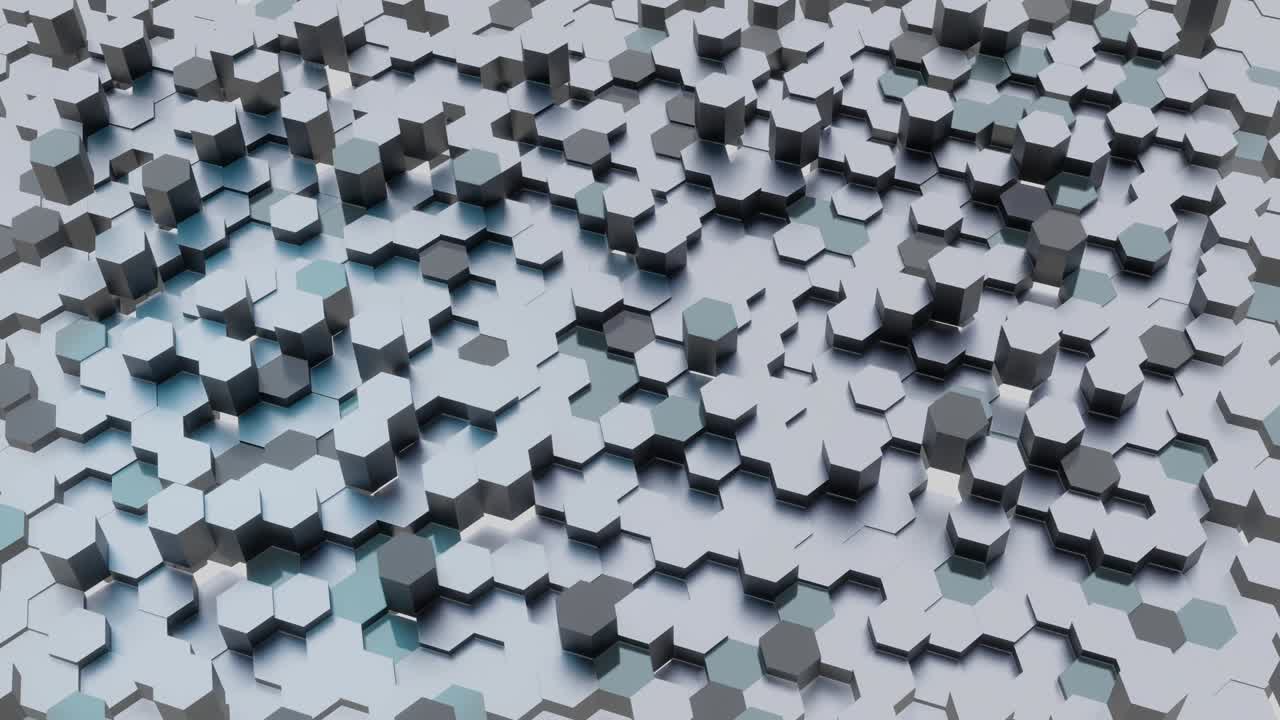 azulejos hexágonos monocromáticos blancos en movimiento fondo, panal