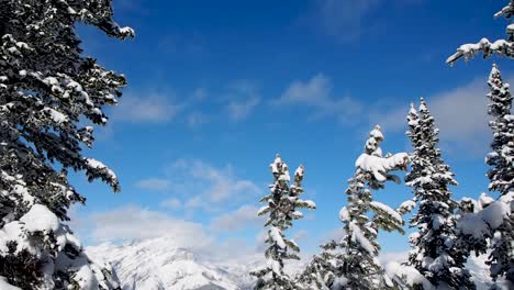 雪山頂上有移動的雲