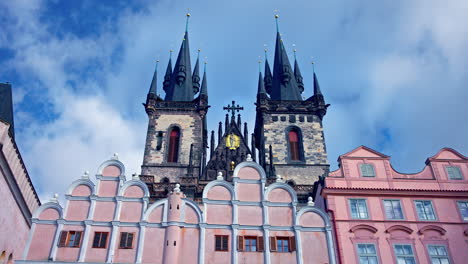 church of our lady before týn and baroque frontages at old town square