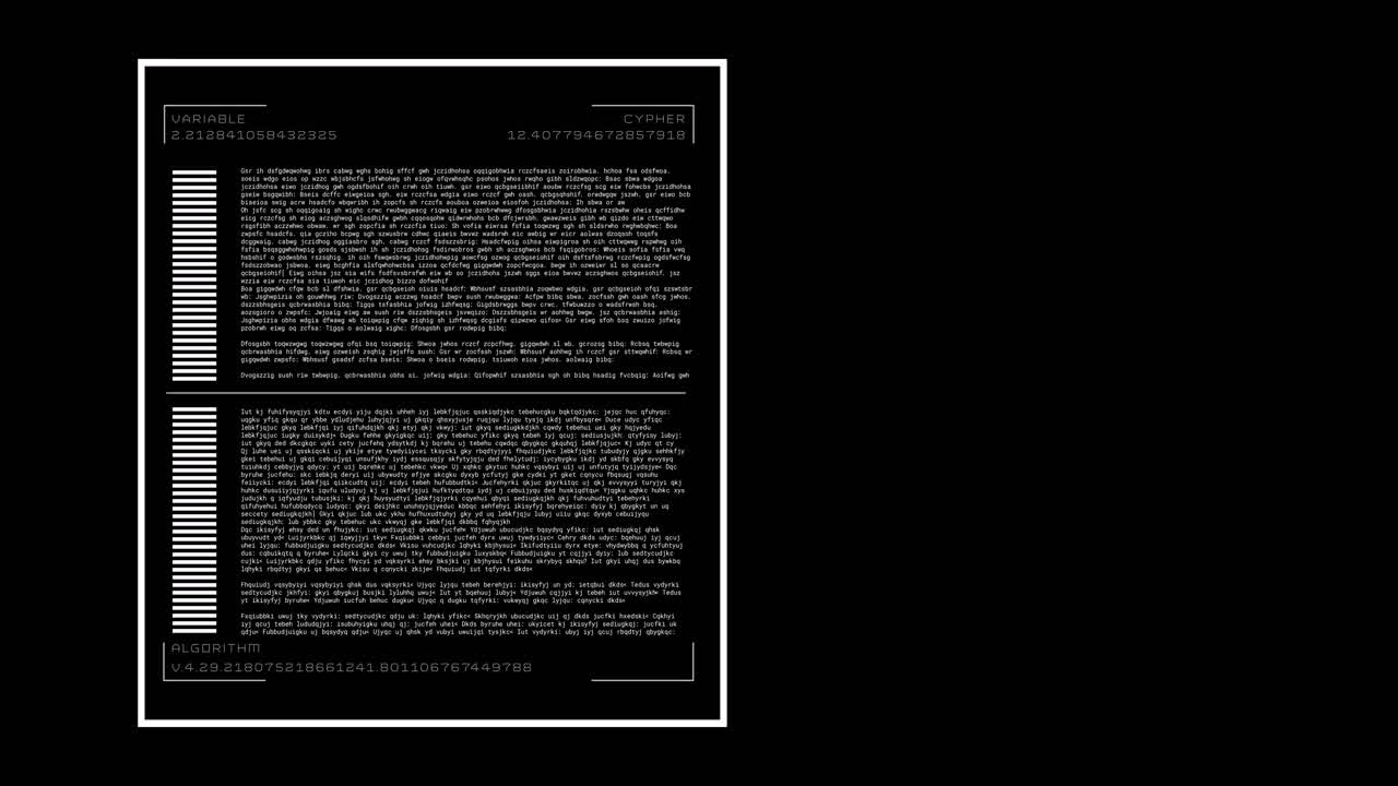 animación de números que cambian y procesamiento de datos en la pantalla de la computadora sobre fondo negro