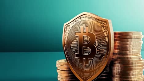 bitcoin shield and coins