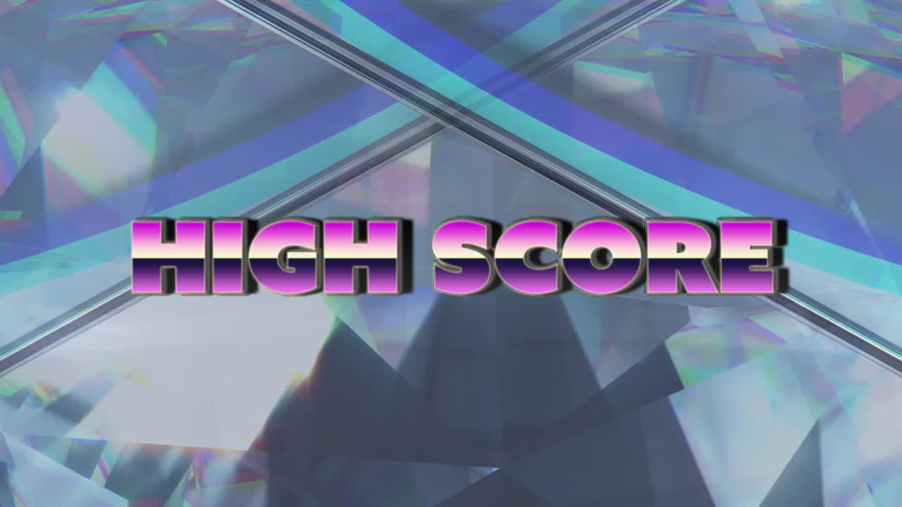 animación de texto de alta puntuación sobre cristal brillante