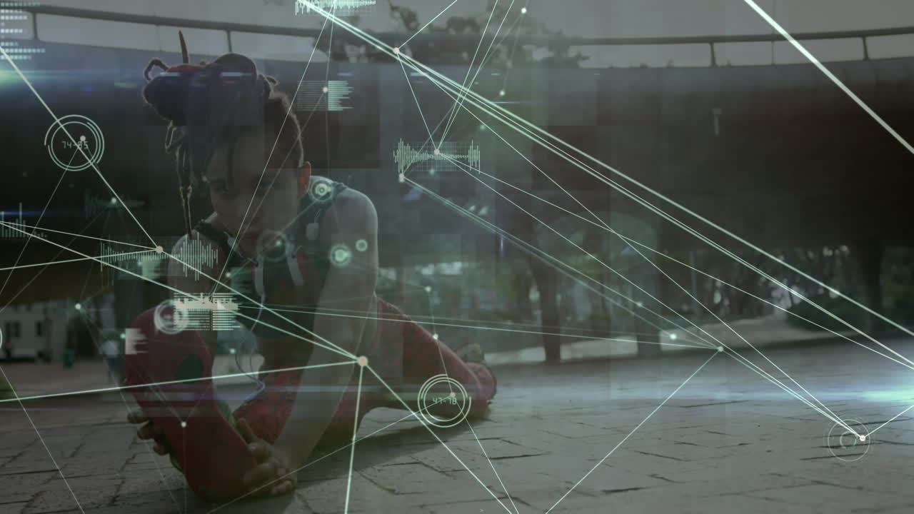 야외 운동을 하는 여성에 대한 연결 네트워크의 활성화