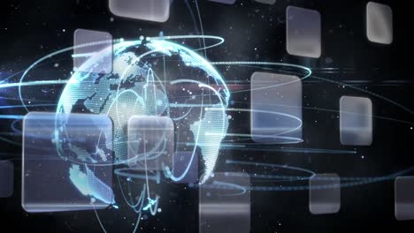 animación del procesamiento de datos en todo el mundo