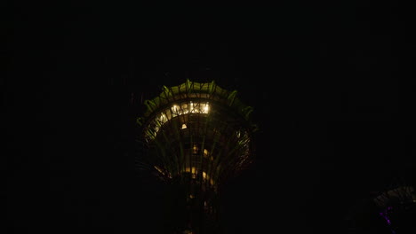 Spectacular Illuminated Supertrees at Gardens by the Bay in Singapore at Night