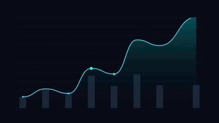 Animated Line Graph Showing Upward Growth Trend
