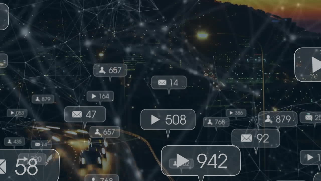 통지 바의 애니메이션, 도로에서 이동하는 차량의 시간 경과에 따라 연결된 점