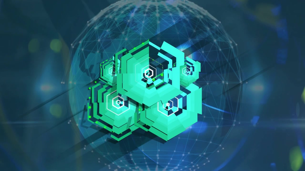 Animation of globe with network of connections over background