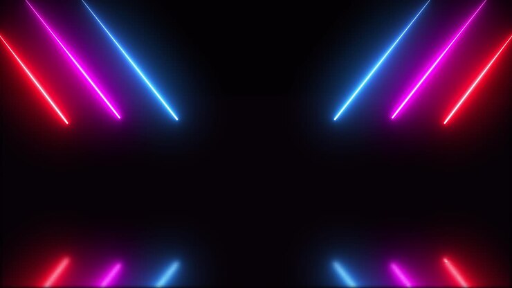 Abstract Symmetrical Neon Light Design
