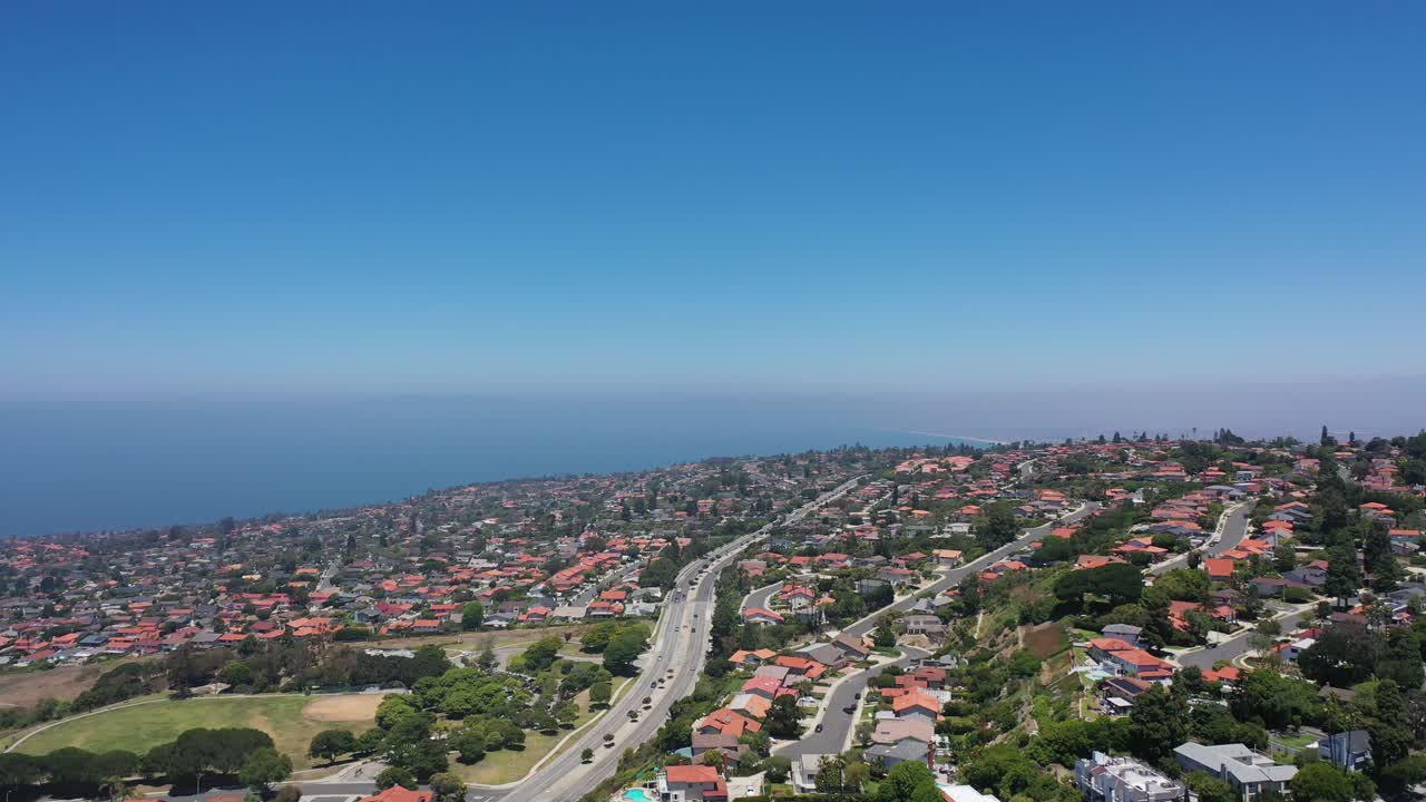 팔로스 베르데스 해안 의 공중 전망