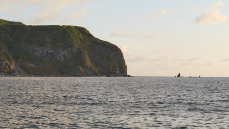 coastline of azores in the sunset