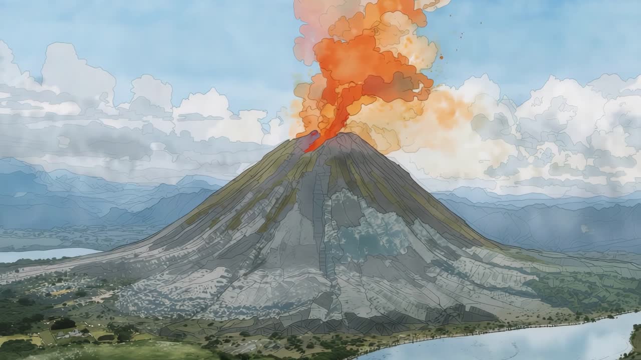 Volcano Eruption Landscape