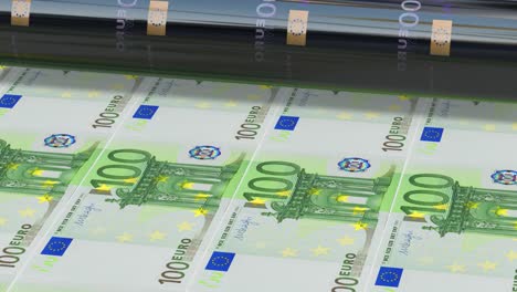 printing 100 euro bills, loopable stock video