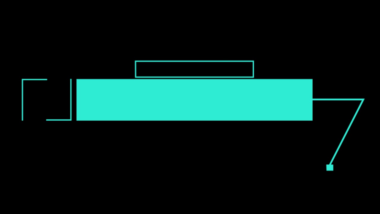 Animation de titre de tiers inférieur géométrique et épurée avec des éléments turquoise