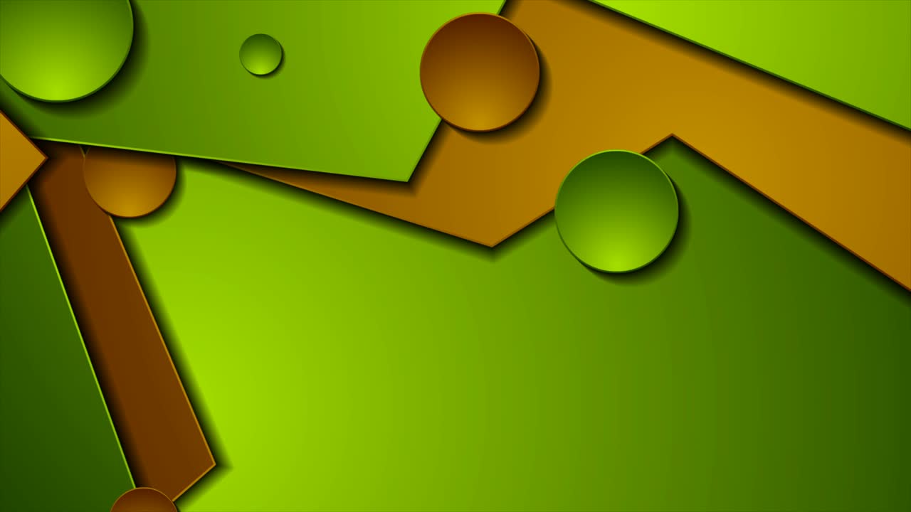 Green orange abstract corporate motion background with circles