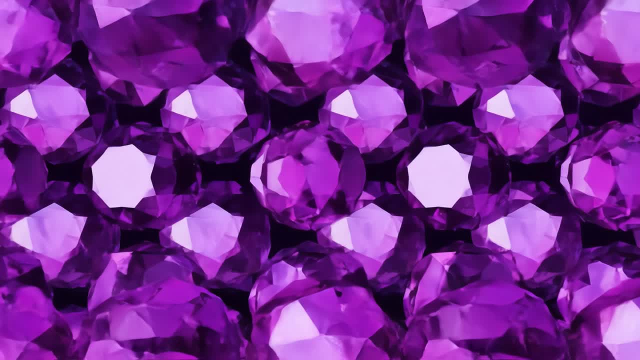 Close-up view of faceted purple and blue gemstones