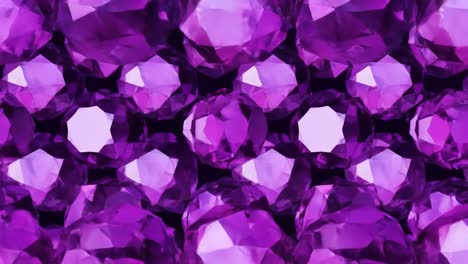 close-up view of faceted purple and blue gemstones