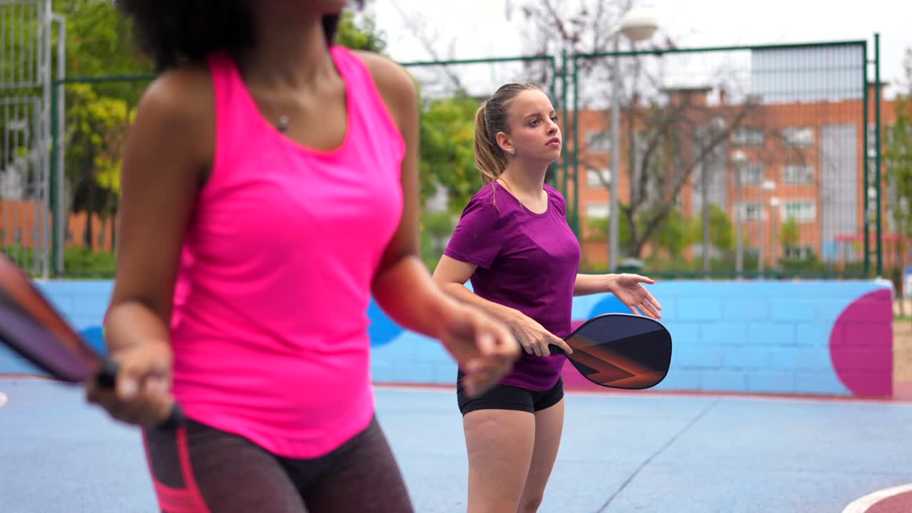 Women Playing Pickleball