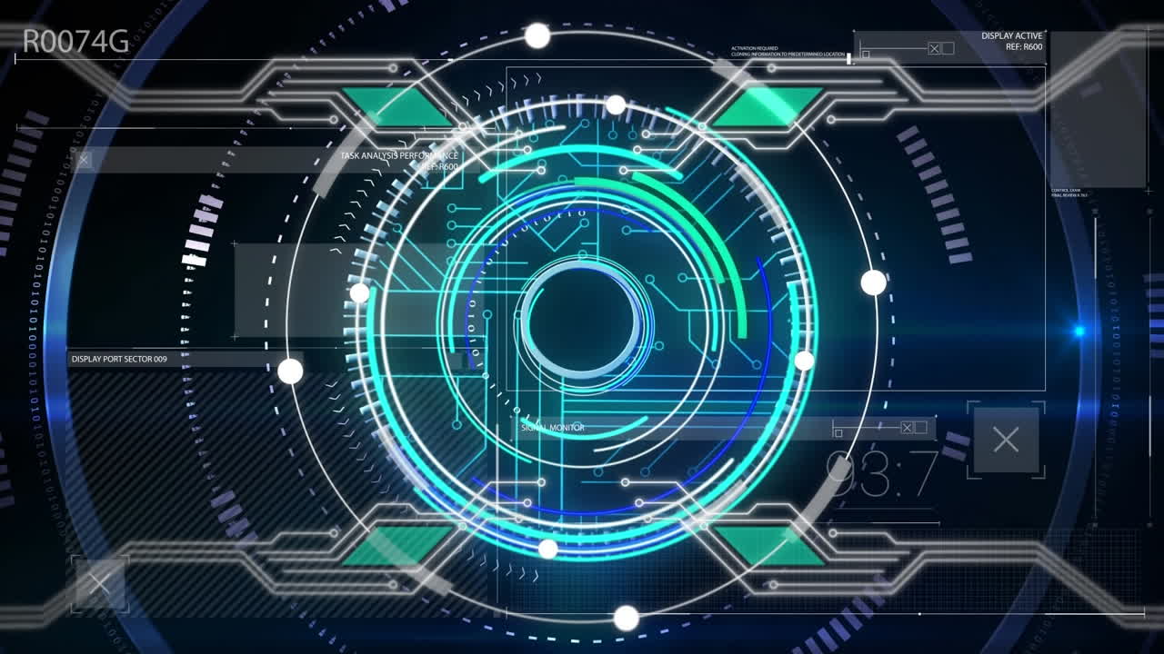 Animation of processing circle over digital screen