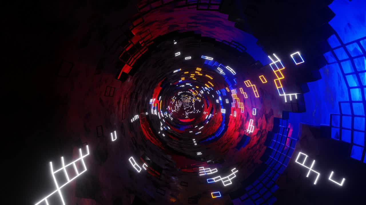 il circuito vj del tunnel luccicante futuristico 13-12-21.