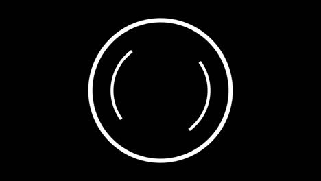 animación abstracta de dos espirales blancas que giran dentro del círculo una contra la otra en el fondo negro. animación. espiral de carga geométrica fascinante