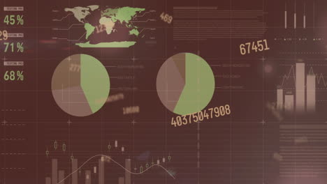animación del procesamiento de datos financieros a través de la red