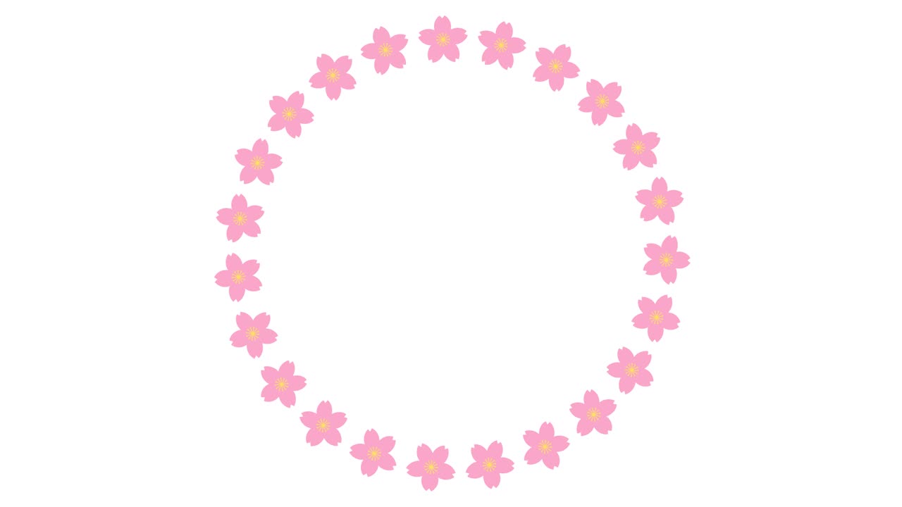 체리 꽃의 간단한 일러스트레이션의 알파 채널과 함께 루프 애니메이션