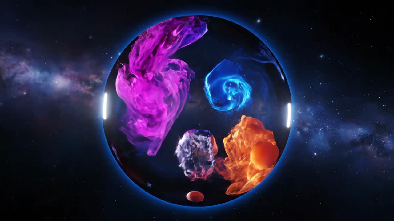 Abstract Colorful Nebula Sphere in Space