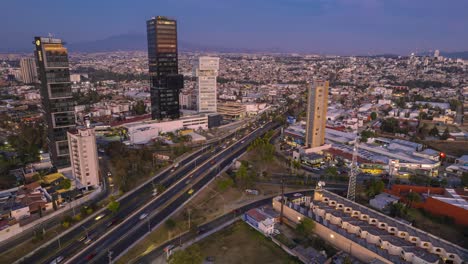 hyperlapse of the transit in the most crowded zones of puebla city during the sunset and the first hours of the night, the road is "recta a cholula" and "calzada zavaleta