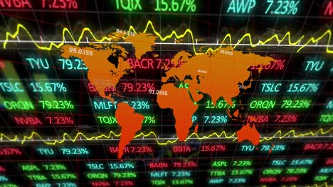 Animación-Del-Procesamiento-De-Datos-Sobre-El-Mapa-Mundial