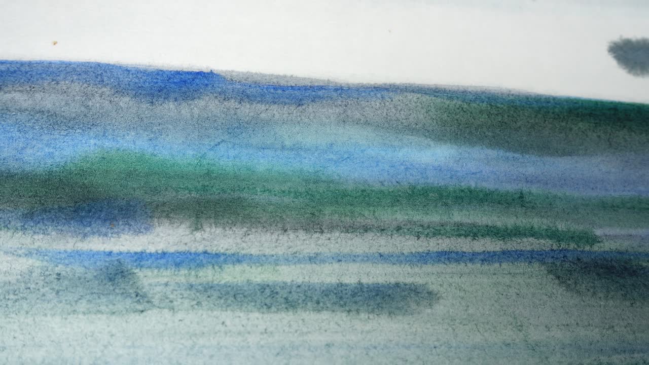 Drawing of the sea watercolor. Shooting of the drawing
