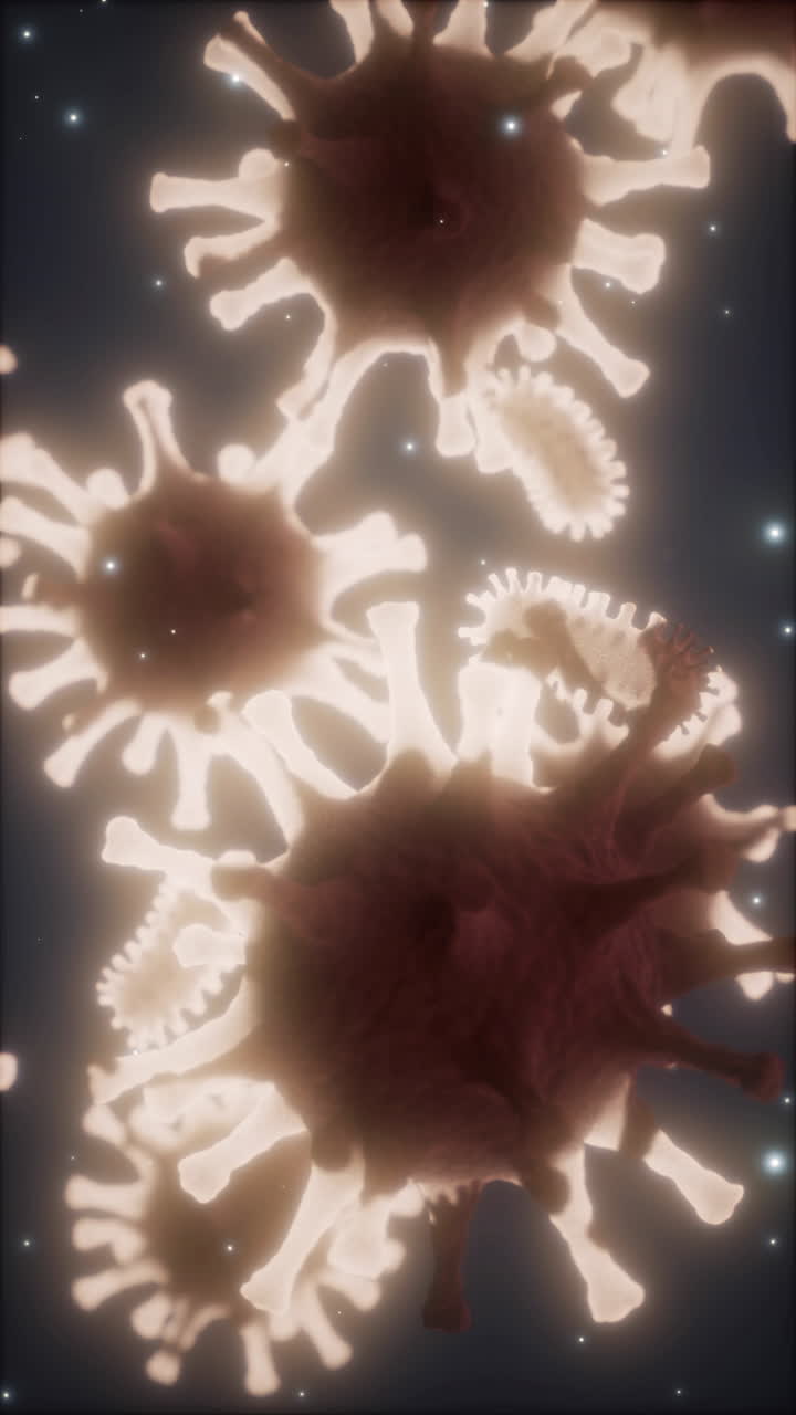 renderización en 3d de las partículas del coronavirus